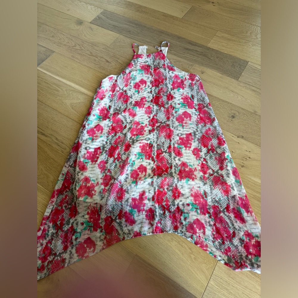 Peach Love Size Small- floral midi dress